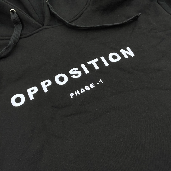 OPPOSITION_V1 HOODIE – NEUTRAL BLACK